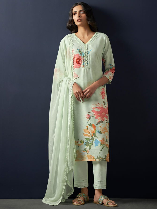 2506 Indo Era Linen Printed Designer Kurti With Bottom Dupatta Wholesale Shop In Surat
